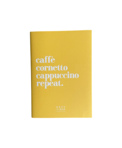 Taccuino Caffè Cornetto Cappuccino Repeat giallo