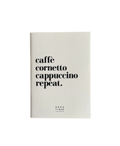 Taccuino Caffè Cornetto Cappuccino Repeat grigio
