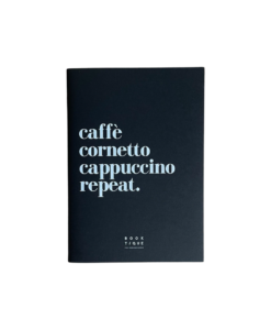 Taccuino Caffè Cornetto Cappuccino Repeat nero